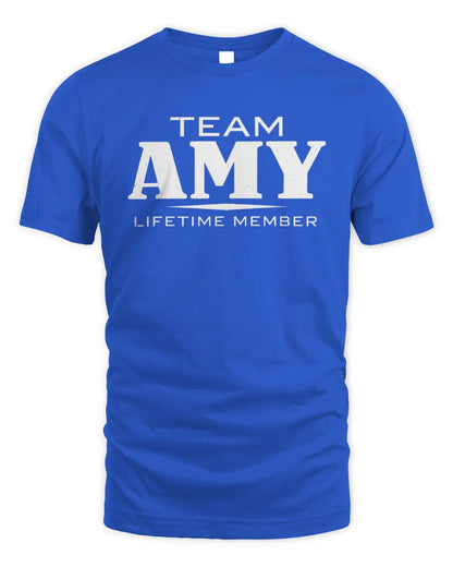 AMY BL62-K4-128 - Personalized “Team NAME Lifetime Member” - Unisex Standard T-Shirt - Royal