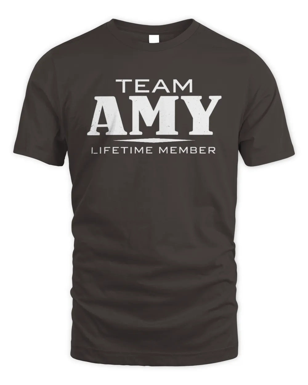 AMY BL62-K4-128 - Personalized “Team NAME Lifetime Member” - Unisex Standard T-Shirt - Dark Chocolate