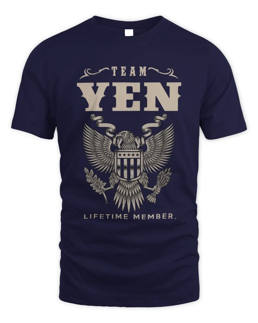 YEN TP06-K82 – Personalized Classic Style Apparel “Team NAME Lifetime Member” - Unisex Standard T-Shirt - Navy