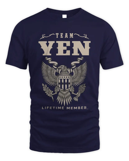 YEN TP06-K82 – Personalized Classic Style Apparel “Team NAME Lifetime Member” - Unisex Standard T-Shirt - Navy
