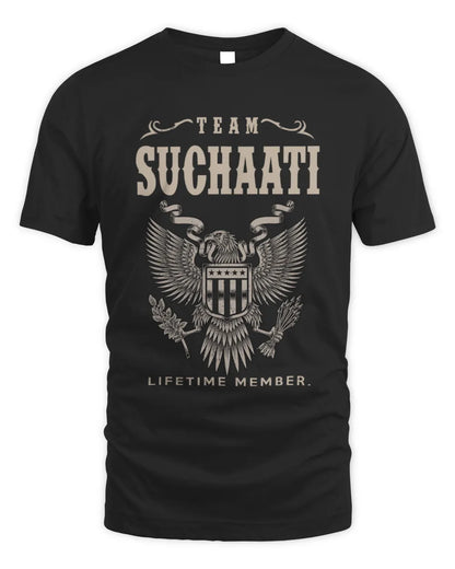 SUCHAATI TP06-K82 – Personalized Classic Style Apparel “Team NAME Lifetime Member” - Unisex Standard T-Shirt - Black