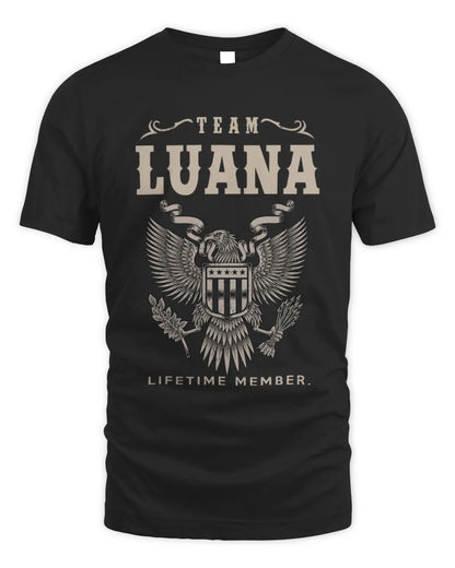 LUANA TP06-K82 – Personalized Classic Style Apparel “Team NAME Lifetime Member” - Unisex Standard T-Shirt - Black