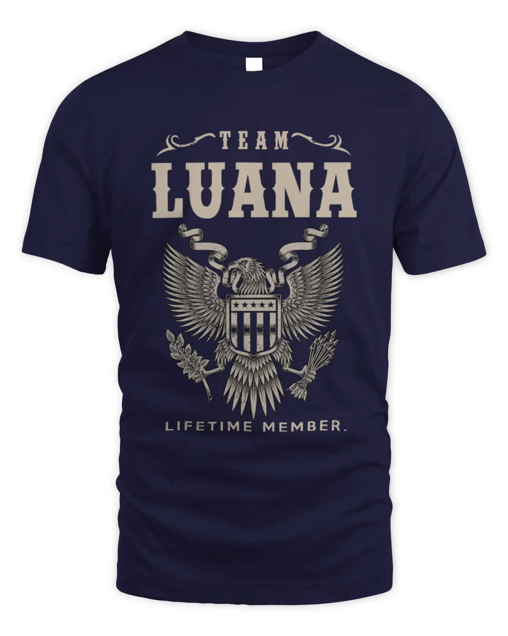 LUANA TP06-K82 – Personalized Classic Style Apparel “Team NAME Lifetime Member” - Unisex Standard T-Shirt - Navy