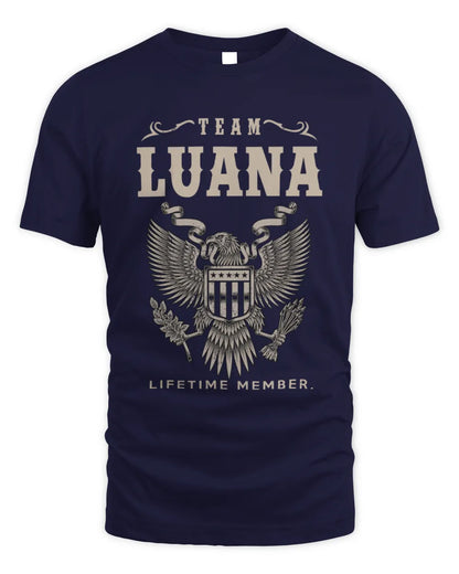 LUANA TP06-K82 – Personalized Classic Style Apparel “Team NAME Lifetime Member” - Unisex Standard T-Shirt - Navy