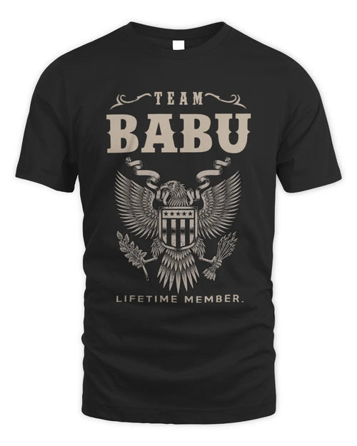 BABU TP06-K82 – Personalized Classic Style Apparel “Team NAME Lifetime Member” - Unisex Standard T-Shirt - Black