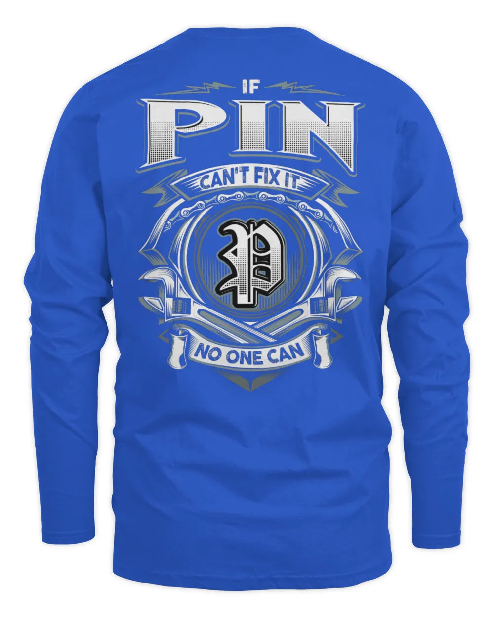 PIN AP81-K4-626 - Personalized Ahmed Quote Apparel “If Ahmed Can't Fix It, No One Can” - Men's Long Sleeved T-Shirt - Royal