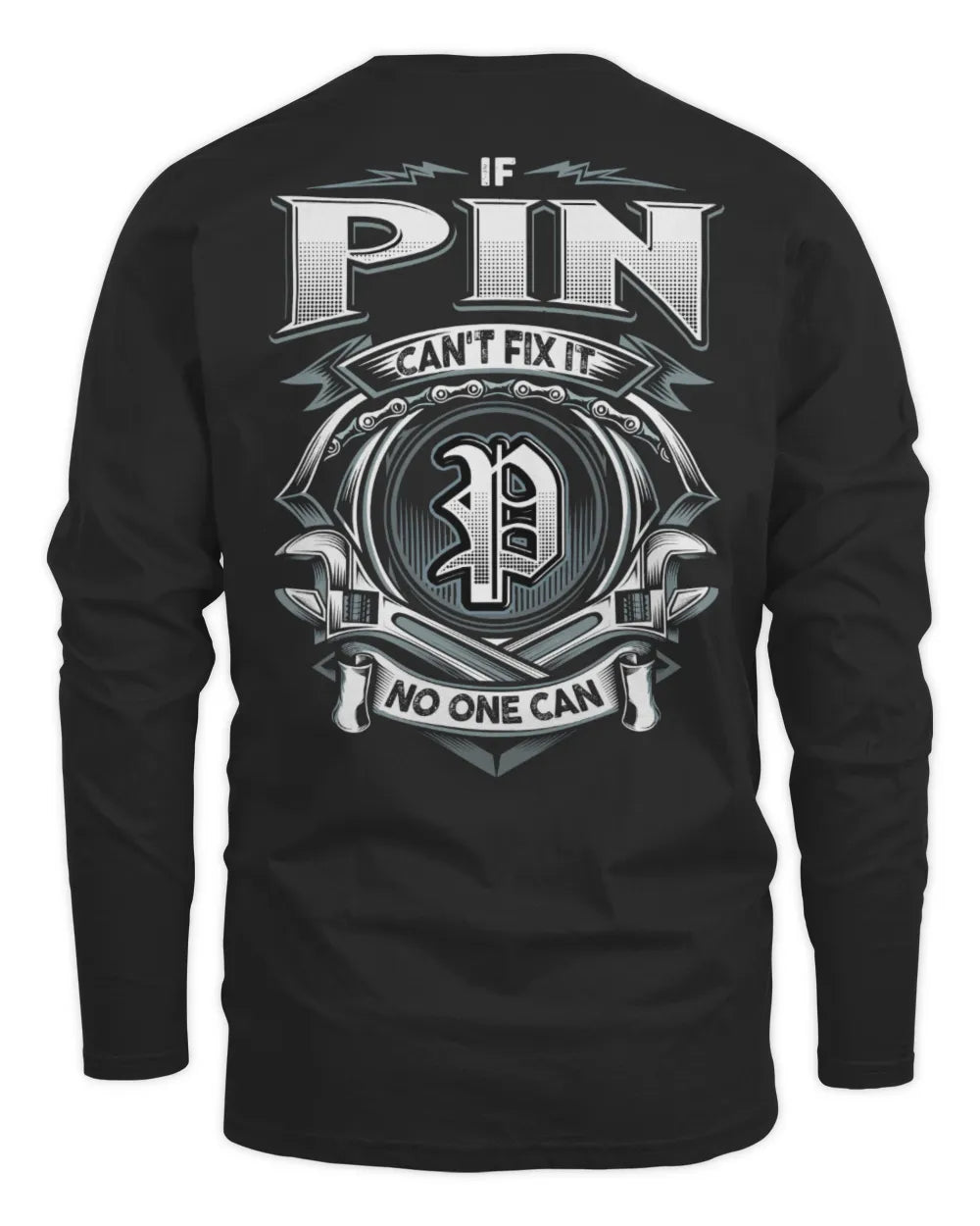 PIN AP81-K4-626 - Personalized Ahmed Quote Apparel “If Ahmed Can't Fix It, No One Can” - Men's Long Sleeved T-Shirt - Black