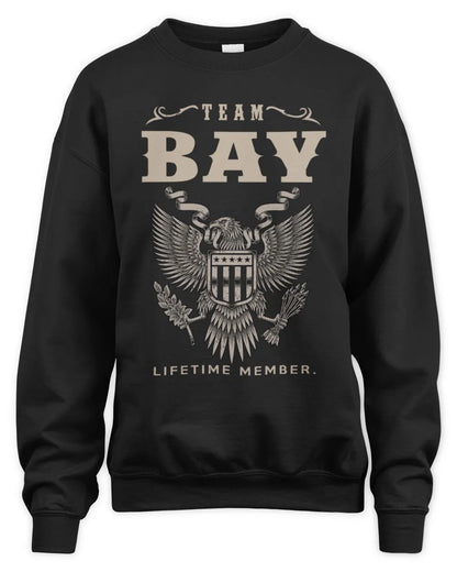 BAY TP06-K82 – Personalized Classic Style Apparel “Team NAME Lifetime Member” - Unisex Sweatshirt - Black