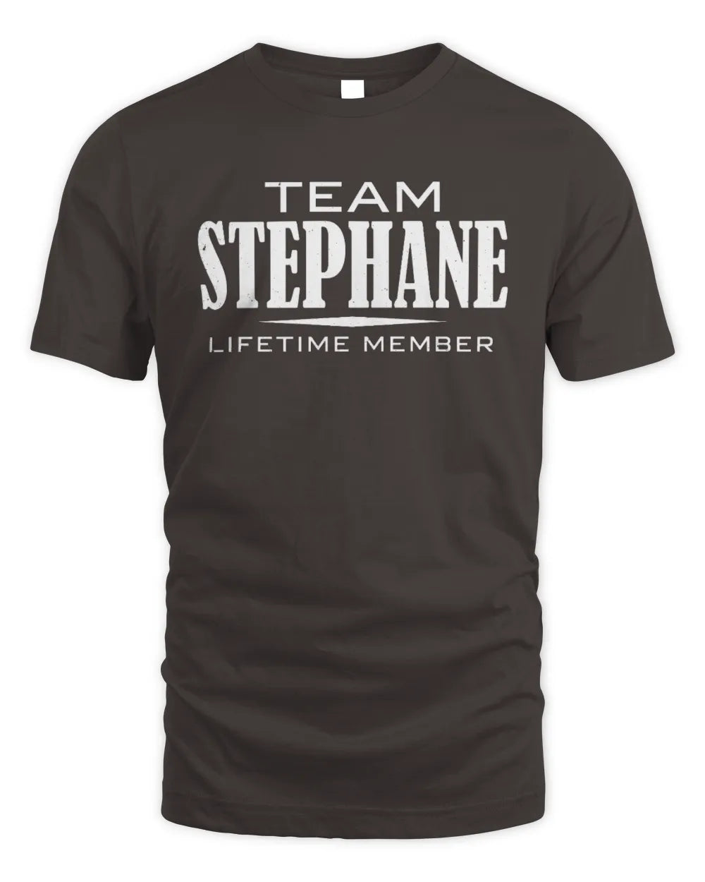 STEPHANE BL62-K4-128 - Personalized “Team NAME Lifetime Member” - Unisex Standard T-Shirt - Dark Chocolate