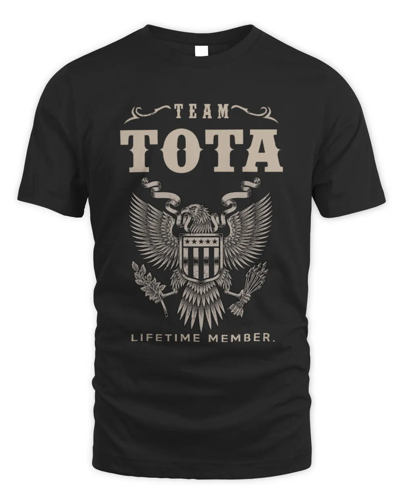 TOTA TP06-K82 – Personalized Classic Style Apparel “Team NAME Lifetime Member” - Unisex Standard T-Shirt - Black