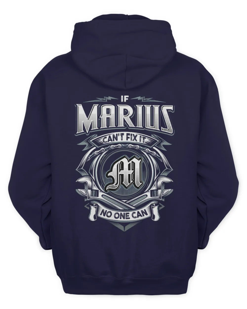 MARIUS AP81-K4-626 - Personalized Ahmed Quote Apparel “If Ahmed Can't Fix It, No One Can” - Unisex Hoodie - Navy