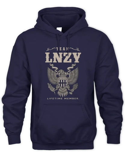LNZY TP06-K82 – Personalized Classic Style Apparel “Team NAME Lifetime Member” - Unisex Hoodie - Navy