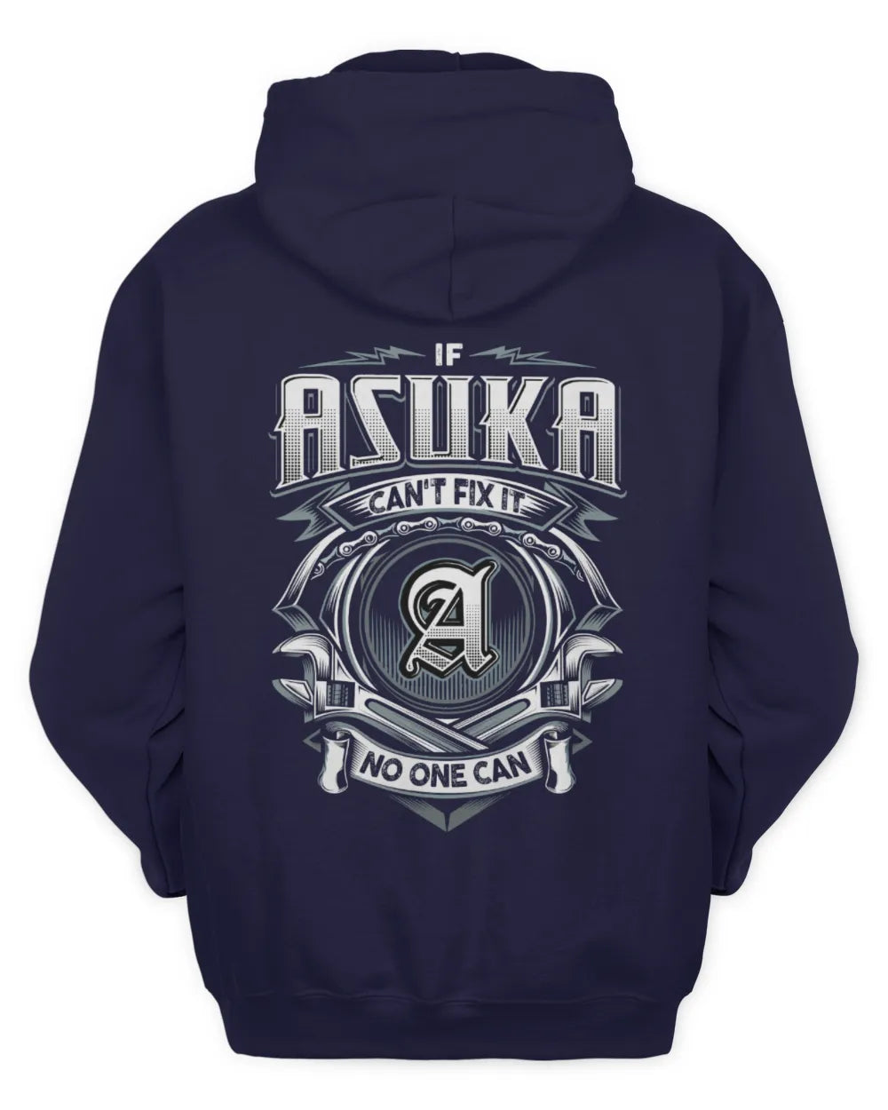 ASUKA AP81-K4-626 - Personalized Ahmed Quote Apparel “If Ahmed Can't Fix It, No One Can” - Unisex Hoodie - Navy