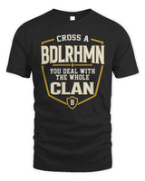 BDLRHMN NT1-K008 Cross A/An NAME, You Deal With the Whole Clan | Personalized Vintage T-Shirt - Unisex Standard T-Shirt - Black