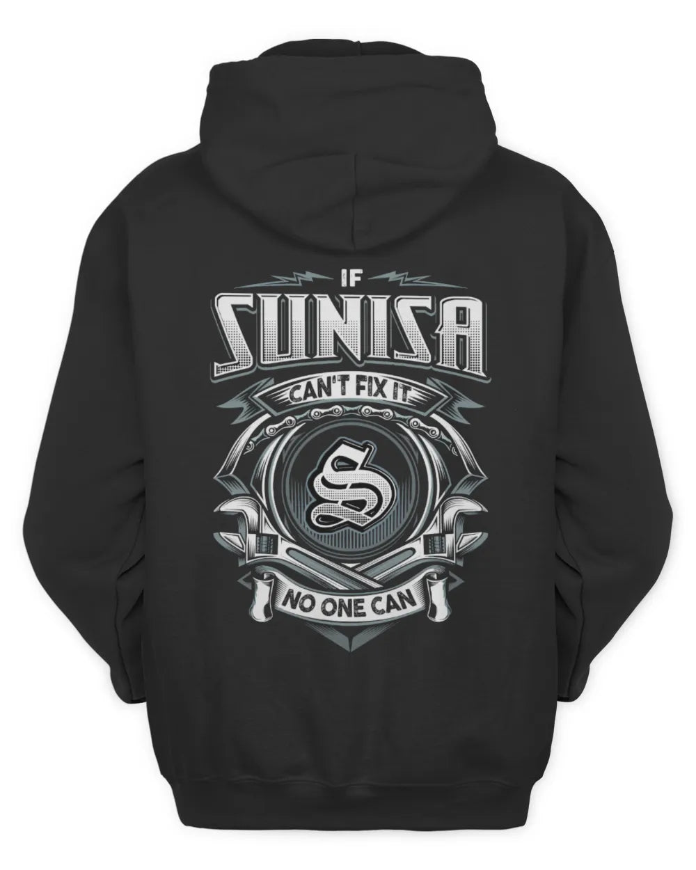 SUNISA AP81-K4-626 - Personalized Ahmed Quote Apparel “If Ahmed Can't Fix It, No One Can” - Unisex Hoodie - Black