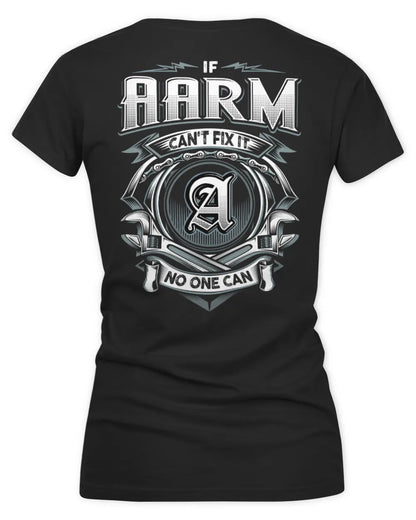 AARM AP81-K4-626 - Personalized Ahmed Quote Apparel “If Ahmed Can't Fix It, No One Can” - Women's V-Neck T-Shirt - Black