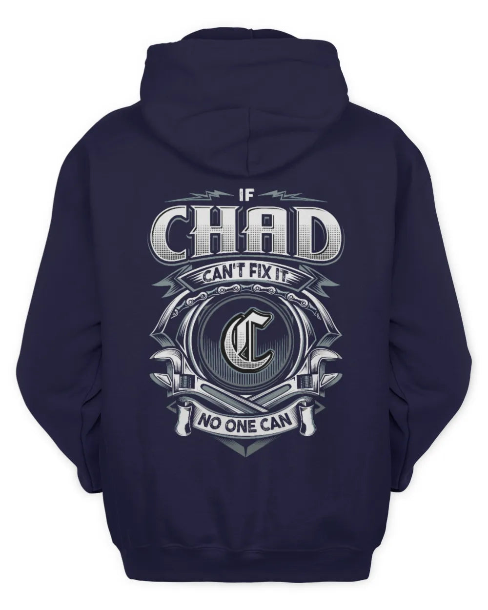 CHAD AP81-K4-626 - Personalized Ahmed Quote Apparel “If Ahmed Can't Fix It, No One Can” - Unisex Hoodie - Navy