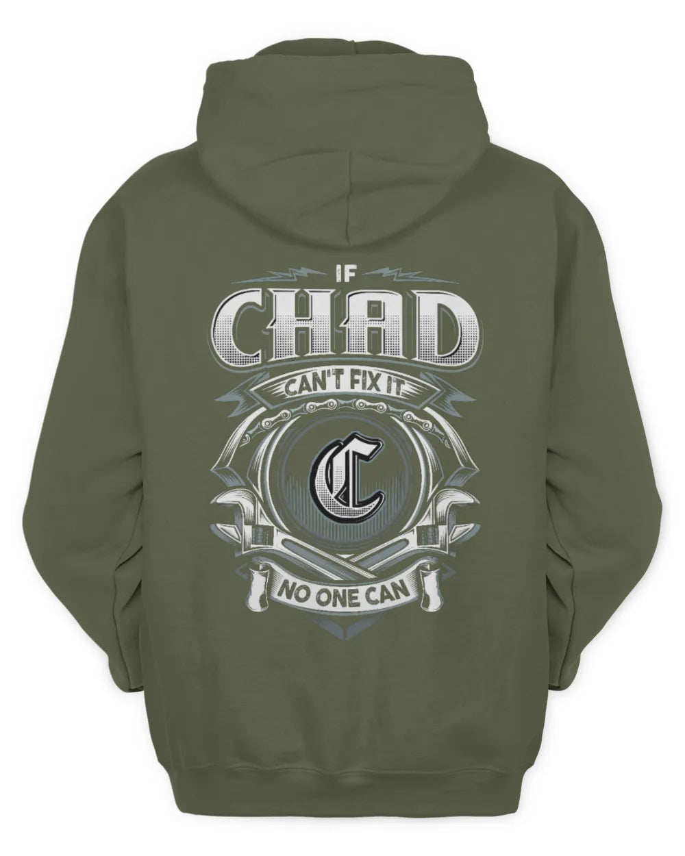 CHAD AP81-K4-626 - Personalized Ahmed Quote Apparel “If Ahmed Can't Fix It, No One Can” - Unisex Hoodie - Military Green