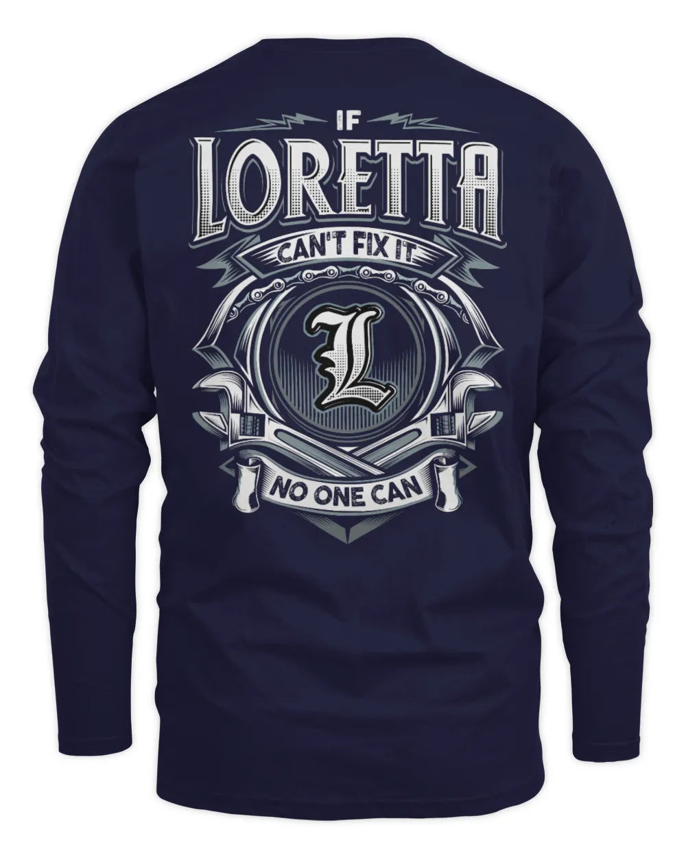 LORETTA AP81-K4-626 - Personalized Ahmed Quote Apparel “If Ahmed Can't Fix It, No One Can” - Men's Long Sleeved T-Shirt - Navy