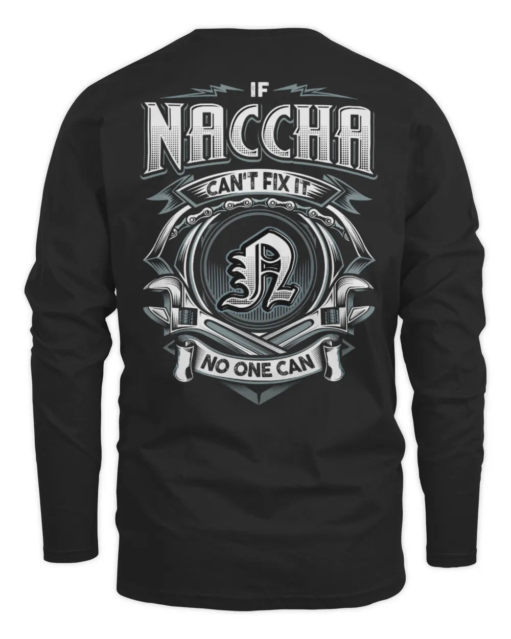 NACCHA AP81-K4-626 - Personalized Ahmed Quote Apparel “If Ahmed Can't Fix It, No One Can” - Men's Long Sleeved T-Shirt - Black