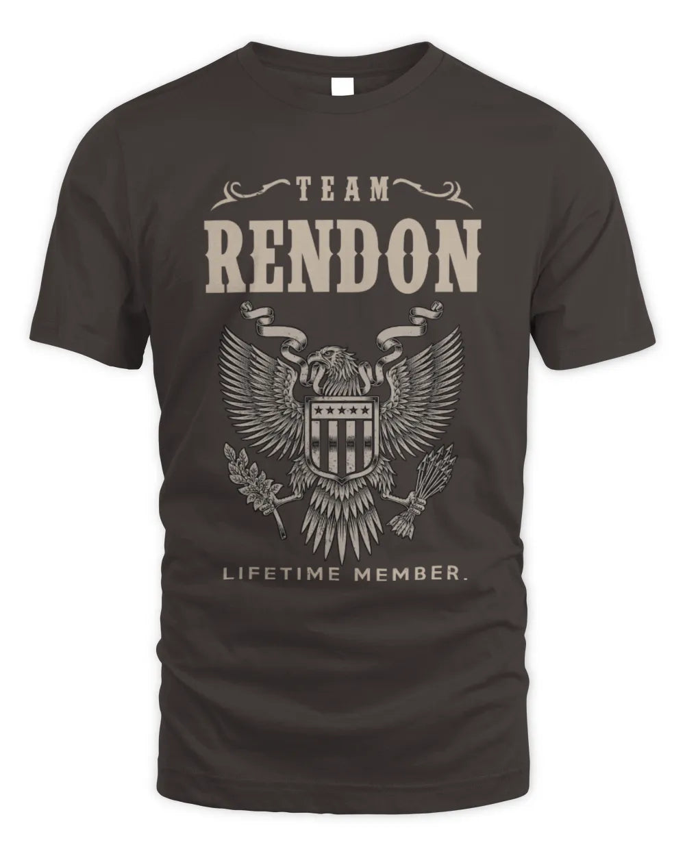 RENDON TP06-K82 – Personalized Classic Style Apparel “Team NAME Lifetime Member” - Unisex Standard T-Shirt - Dark Chocolate