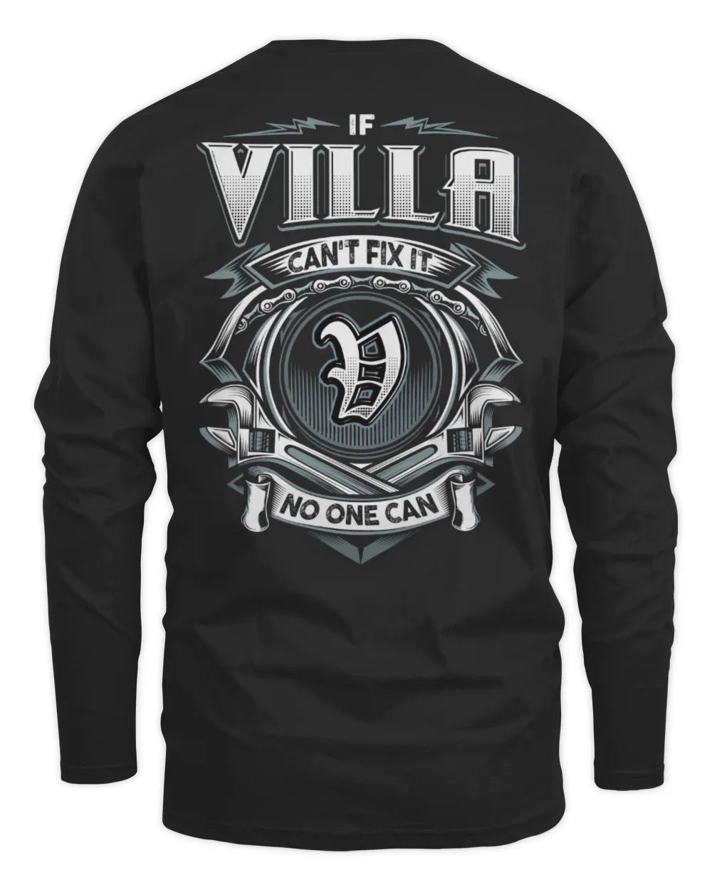VILLA AP81-K4-626 - Personalized Ahmed Quote Apparel “If Ahmed Can't Fix It, No One Can” - Men's Long Sleeved T-Shirt - Black