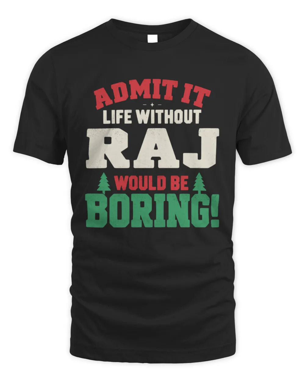 RAJ P5 TH08 Christmas T-Shirt – “Life Without NAME Would Be Boring”