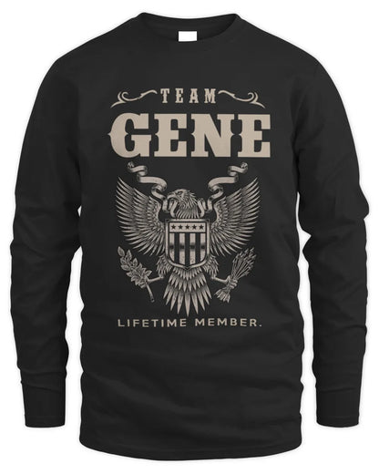 GENE TP06-K82 – Personalized Classic Style Apparel “Team NAME Lifetime Member” - Men's Long Sleeved T-Shirt - Black