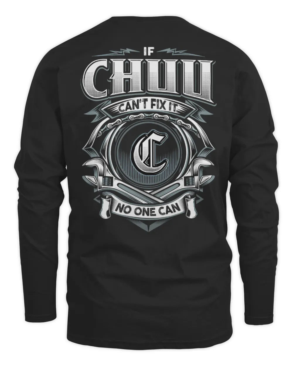 CHUU AP81-K4-626 - Personalized Ahmed Quote Apparel “If Ahmed Can't Fix It, No One Can” - Men's Long Sleeved T-Shirt - Black