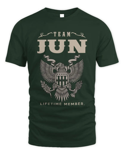JUN TP06-K82 – Personalized Classic Style Apparel “Team NAME Lifetime Member” - Unisex Standard T-Shirt - Forest Green