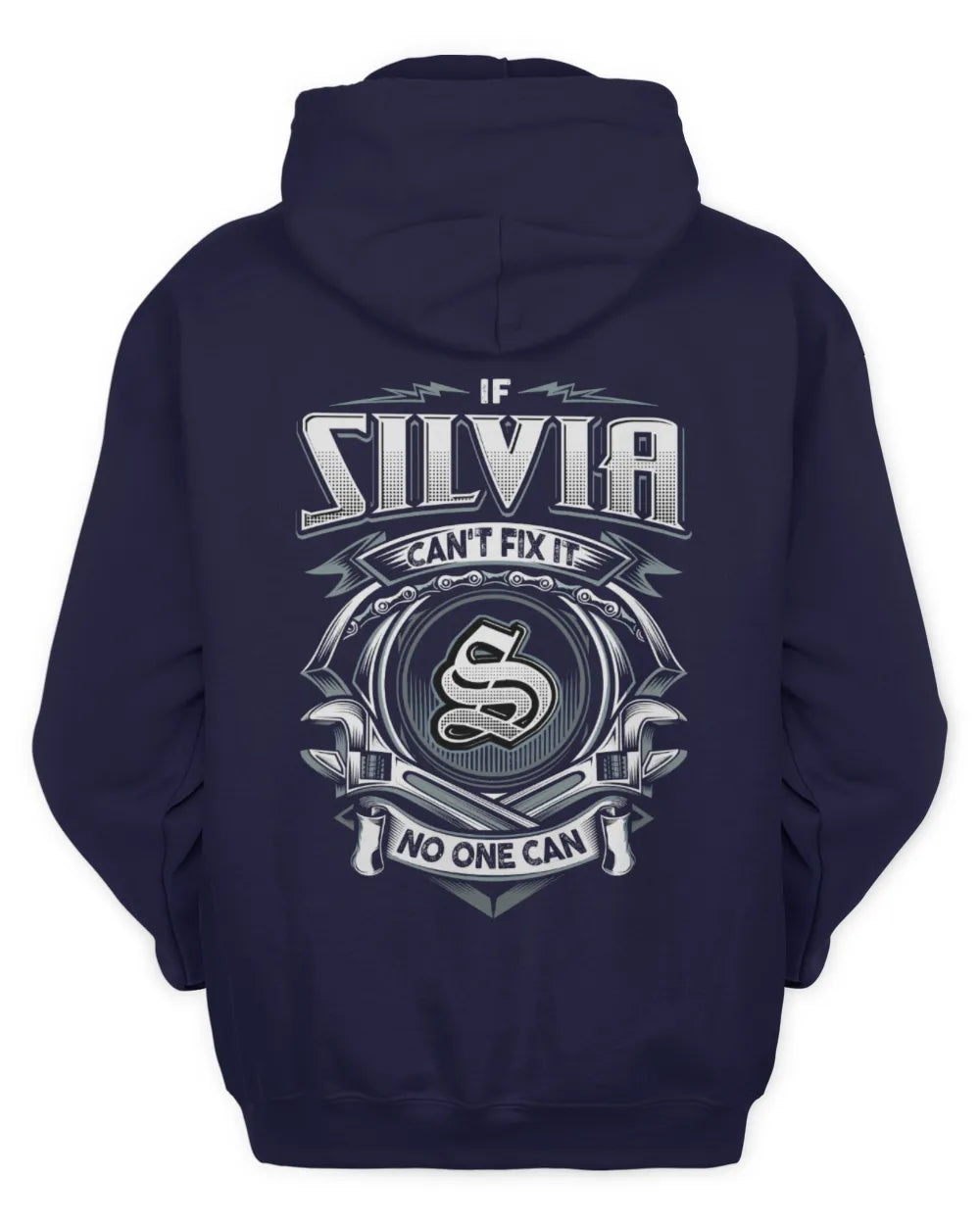 SILVIA AP81-K4-626 - Personalized Ahmed Quote Apparel “If Ahmed Can't Fix It, No One Can” - Unisex Hoodie - Navy