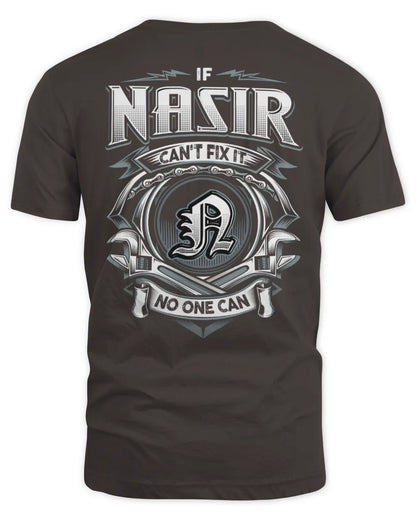 NASIR AP81-K4-626 - Personalized Ahmed Quote Apparel “If Ahmed Can't Fix It, No One Can” - Unisex Standard T-Shirt - Dark Chocolate