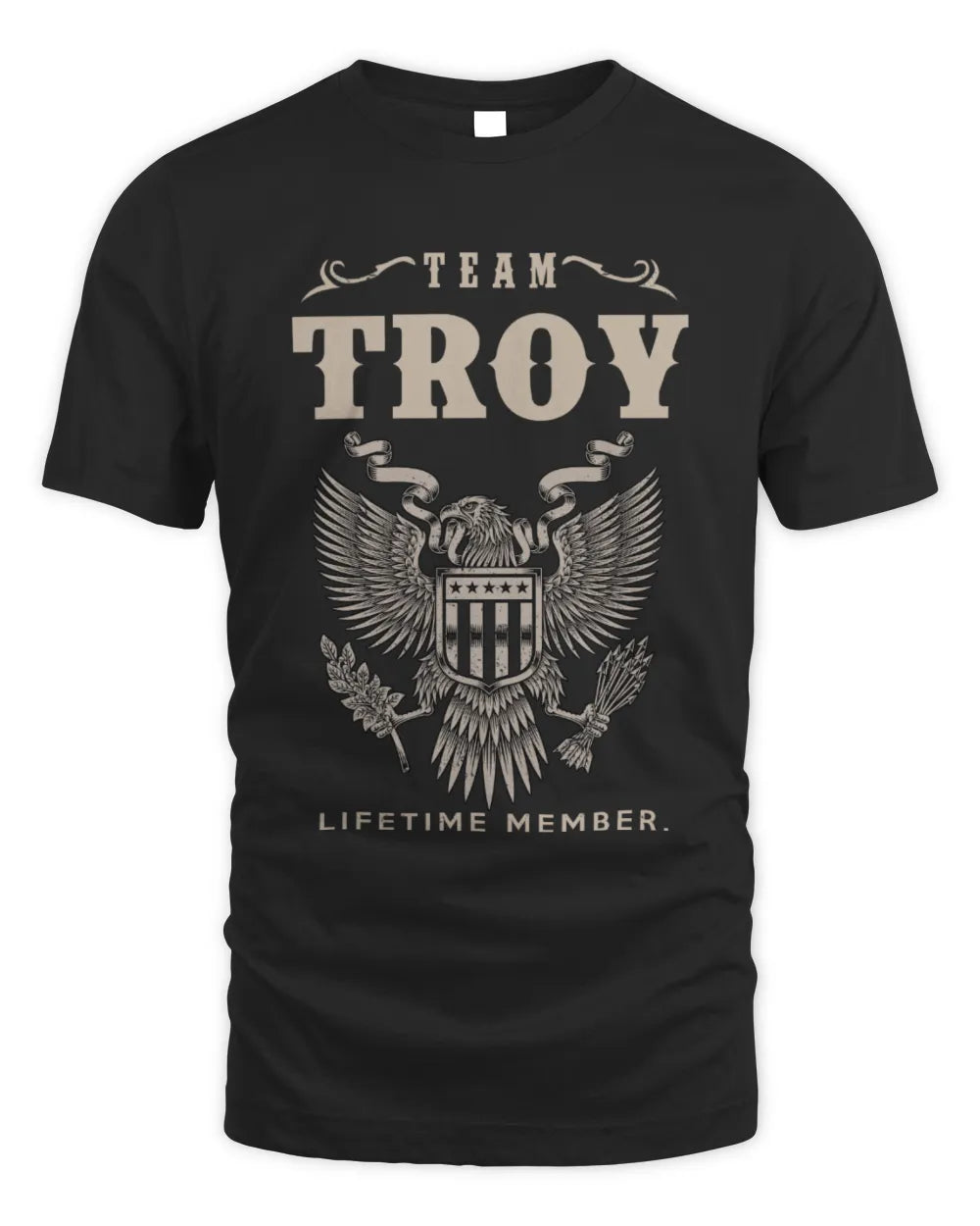 TROY TP06-K82 – Personalized Classic Style Apparel “Team NAME Lifetime Member” - Unisex Standard T-Shirt - Black