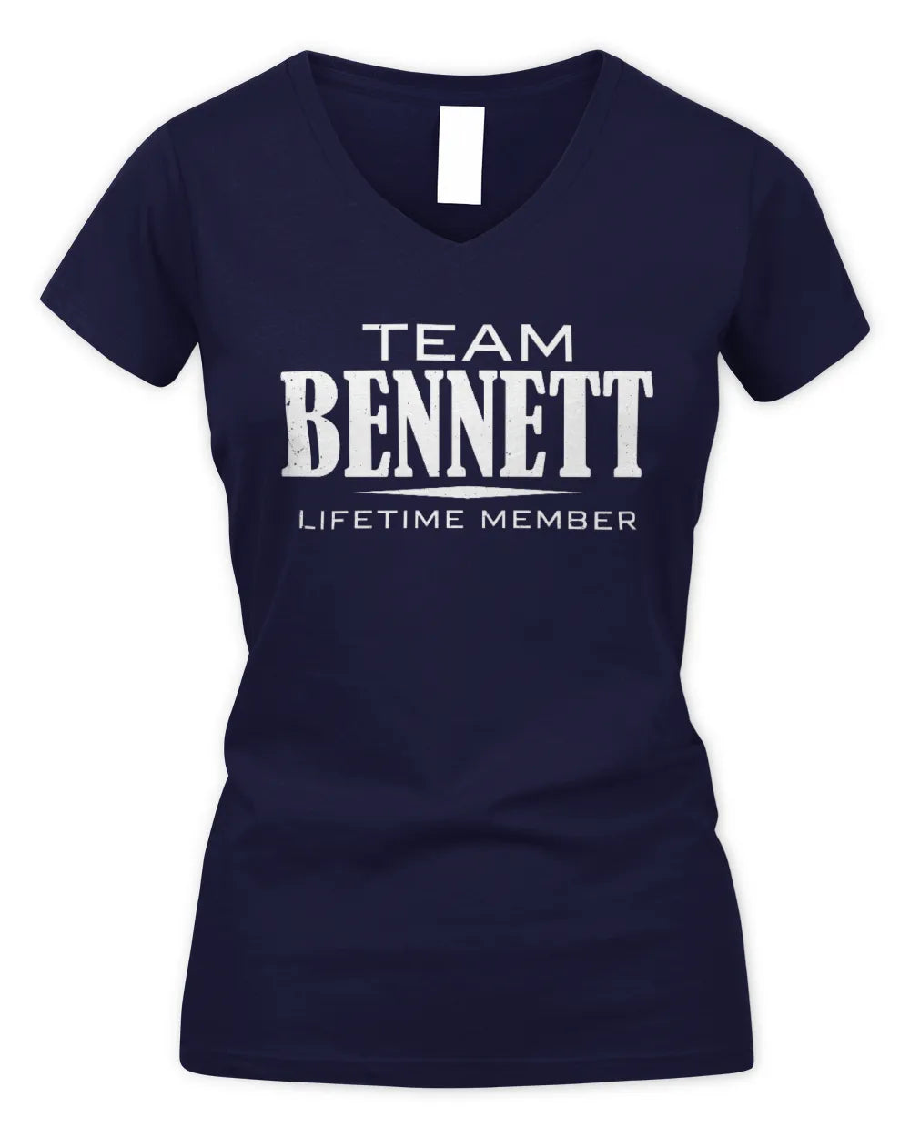 BENNETT BL62-K4-128 - Personalized “Team NAME Lifetime Member” - Women's V-Neck T-Shirt - Navy