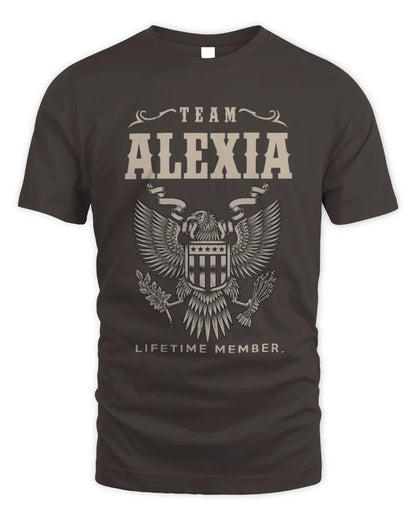 ALEXIA TP06-K82 – Personalized Classic Style Apparel “Team NAME Lifetime Member” - Unisex Standard T-Shirt - Dark Chocolate