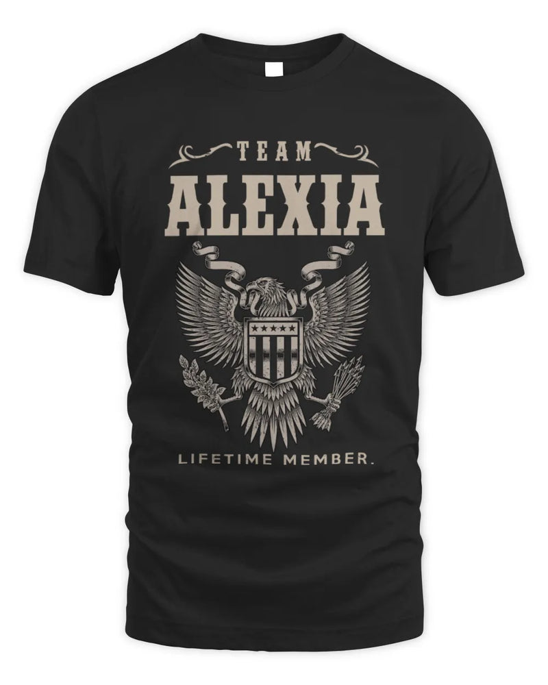 ALEXIA TP06-K82 – Personalized Classic Style Apparel “Team NAME Lifetime Member” - Unisex Standard T-Shirt - Black