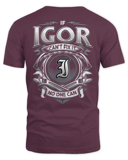 IGOR AP81-K4-626 - Personalized Ahmed Quote Apparel “If Ahmed Can't Fix It, No One Can” - Unisex Standard T-Shirt - Maroon
