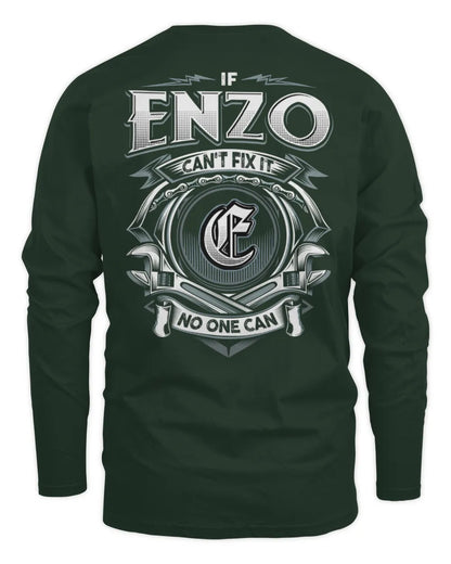 ENZO AP81-K4-626 - Personalized Ahmed Quote Apparel “If Ahmed Can't Fix It, No One Can” - Men's Long Sleeved T-Shirt - Forest Green