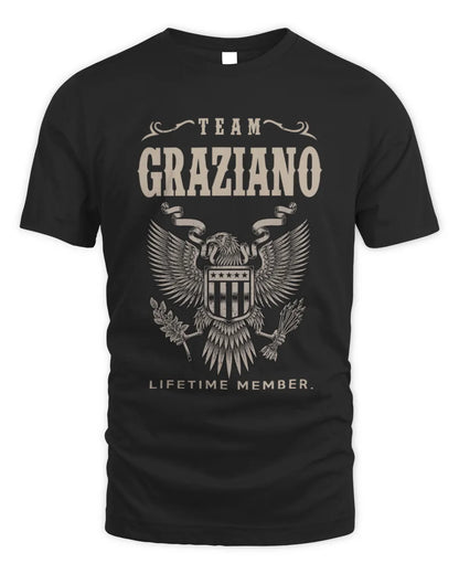 GRAZIANO TP06-K82 – Personalized Classic Style Apparel “Team NAME Lifetime Member” - Unisex Standard T-Shirt - Black