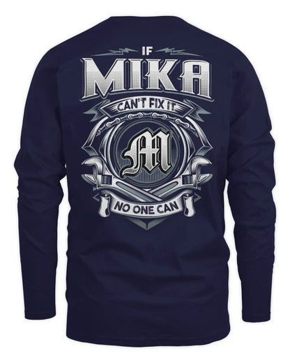 MIKA AP81-K4-626 - Personalized Ahmed Quote Apparel “If Ahmed Can't Fix It, No One Can” - Men's Long Sleeved T-Shirt - Navy