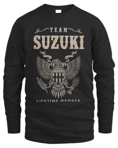 SUZUKI TP06-K82 – Personalized Classic Style Apparel “Team NAME Lifetime Member” - Men's Long Sleeved T-Shirt - Black