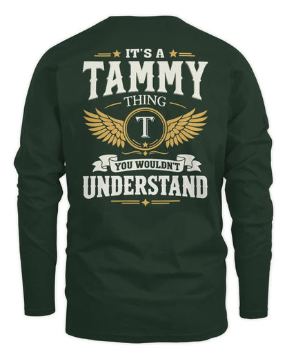 TAMMY KT06-M008 It’s a [NAME] Thing – You Wouldn’t Understand | Personalized Vintage T-Shirt - Men's Long Sleeved T-Shirt - Forest Green