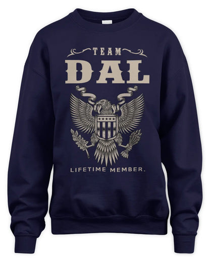 DAL TP06-K82 – Personalized Classic Style Apparel “Team NAME Lifetime Member” - Unisex Sweatshirt - Navy