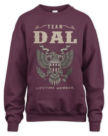 DAL TP06-K82 – Personalized Classic Style Apparel “Team NAME Lifetime Member” - Unisex Sweatshirt - Maroon