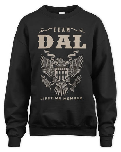 DAL TP06-K82 – Personalized Classic Style Apparel “Team NAME Lifetime Member” - Unisex Sweatshirt - Black