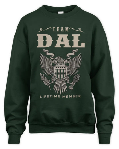 DAL TP06-K82 – Personalized Classic Style Apparel “Team NAME Lifetime Member” - Unisex Sweatshirt - Forest Green