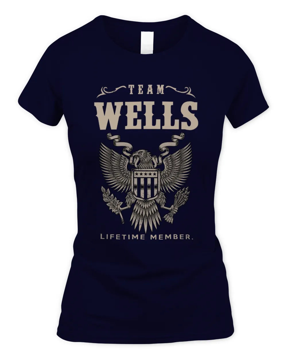 WELLS TP06-K82 – Personalized Classic Style Apparel “Team NAME Lifetime Member” - Women's Standard T-Shirt - Navy