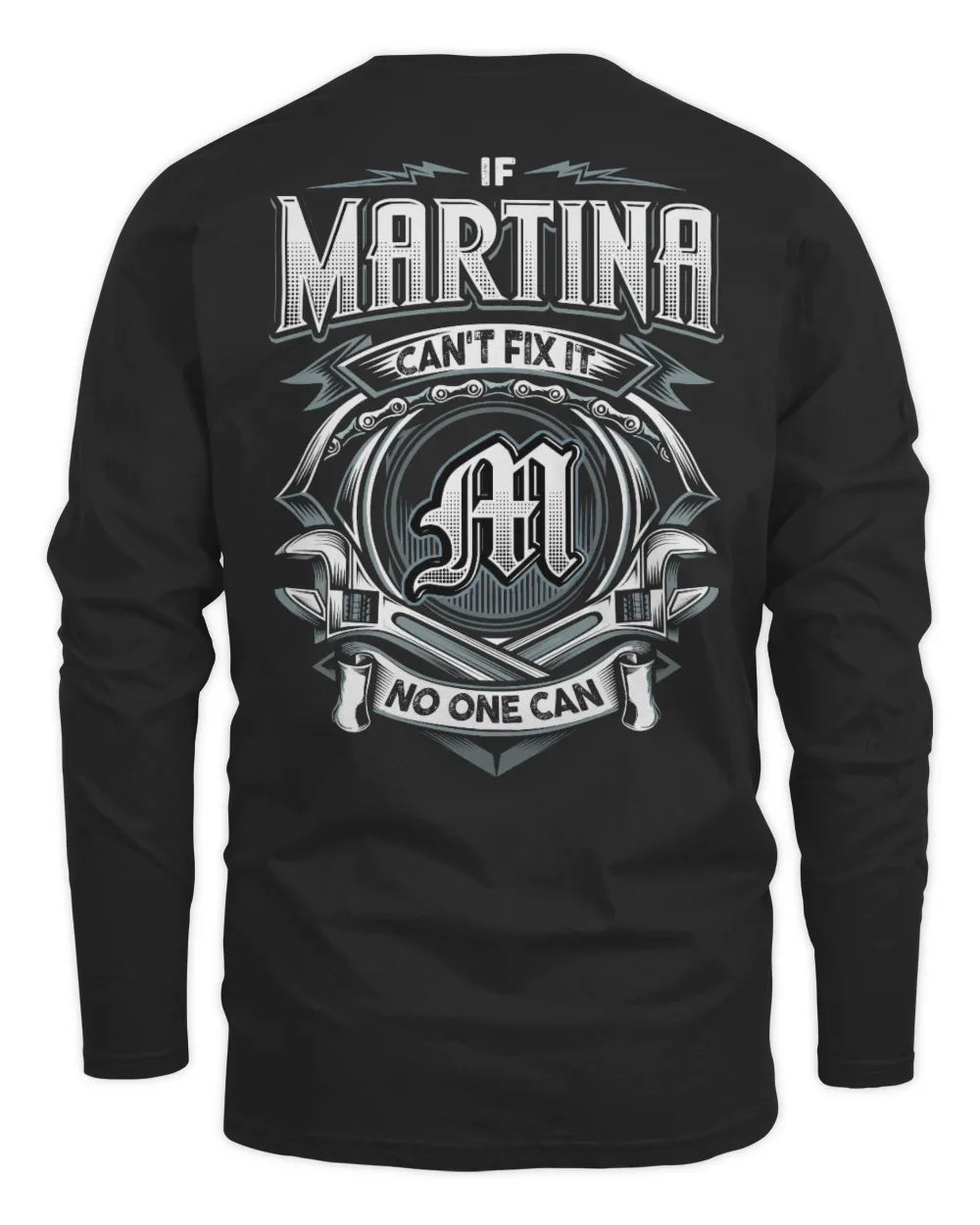 MARTINA AP81-K4-626 - Personalized Ahmed Quote Apparel “If Ahmed Can't Fix It, No One Can” - Men's Long Sleeved T-Shirt - Black
