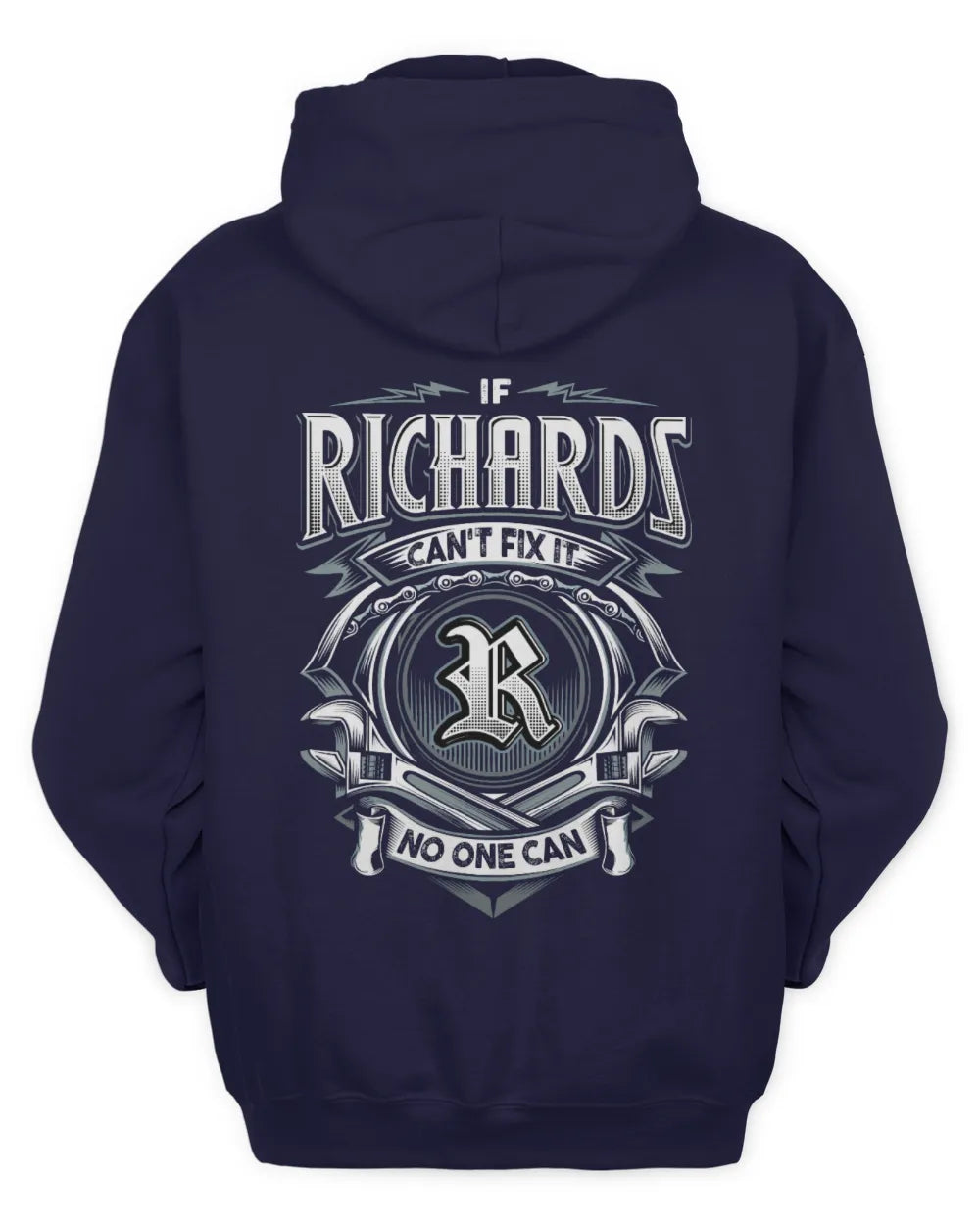RICHARDS AP81-K4-626 - Personalized Ahmed Quote Apparel “If Ahmed Can't Fix It, No One Can” - Unisex Hoodie - Navy