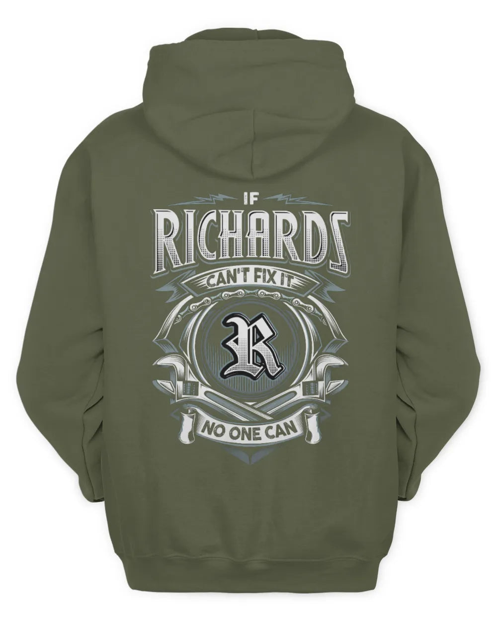 RICHARDS AP81-K4-626 - Personalized Ahmed Quote Apparel “If Ahmed Can't Fix It, No One Can” - Unisex Hoodie - Military Green
